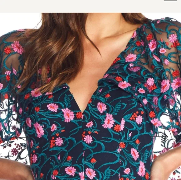 Dress The Population Virginia Dress Size XL Embroidered